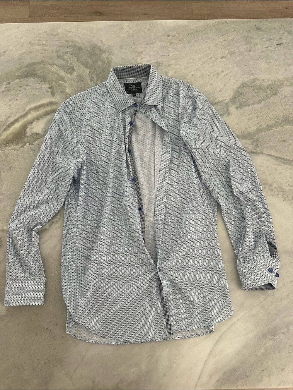 Light Blue Micro-Print Men’s Dress Shirt